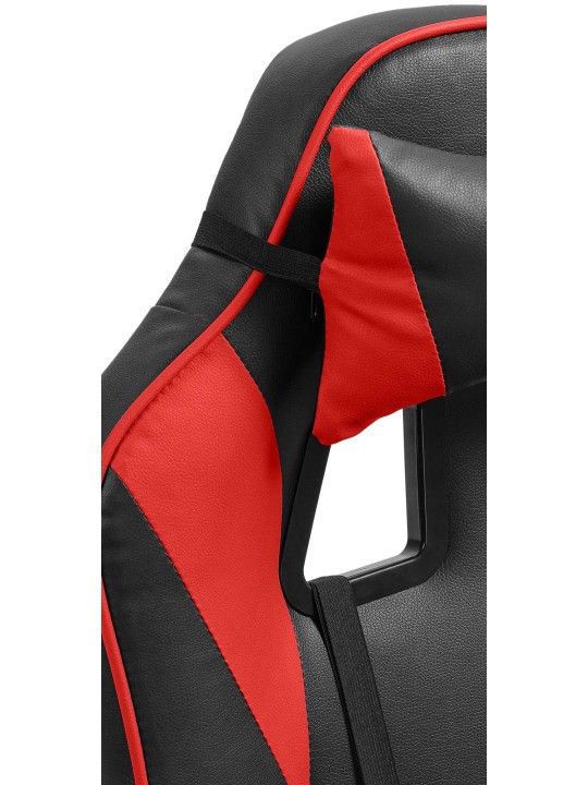 Bureaustoel Orkney kunstleer, zwart/rood