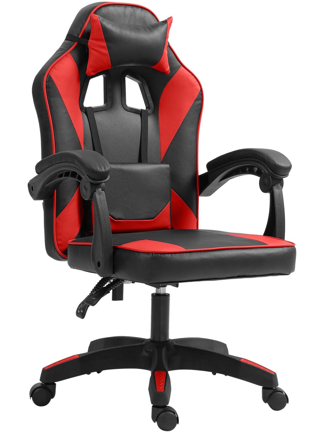 Bureaustoel Orkney kunstleer, zwart/rood