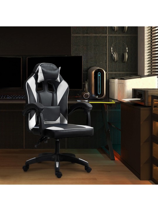 Bureaustoel Orkney kunstleer, zwart/wit