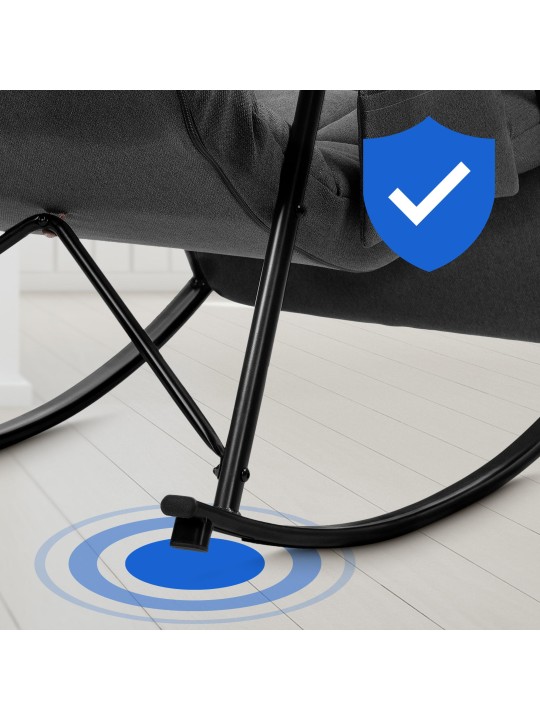 Schommelstoel Cathy stof, donkergrijs