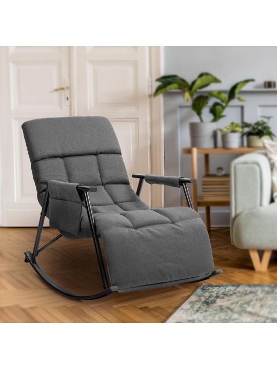 Schommelstoel Cathy stof, donkergrijs