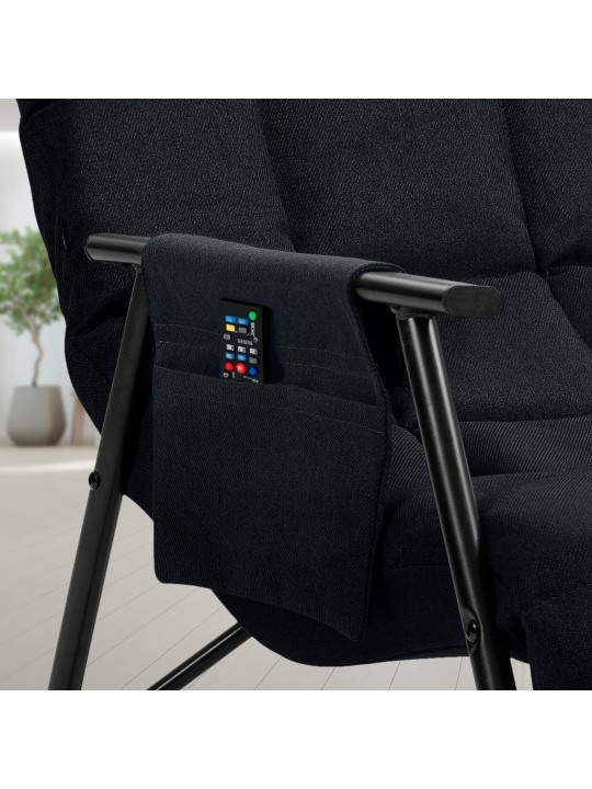 Schommelstoel Cathy stof, zwart