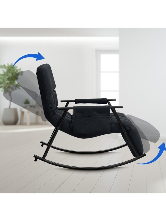 Schommelstoel Cathy stof, zwart