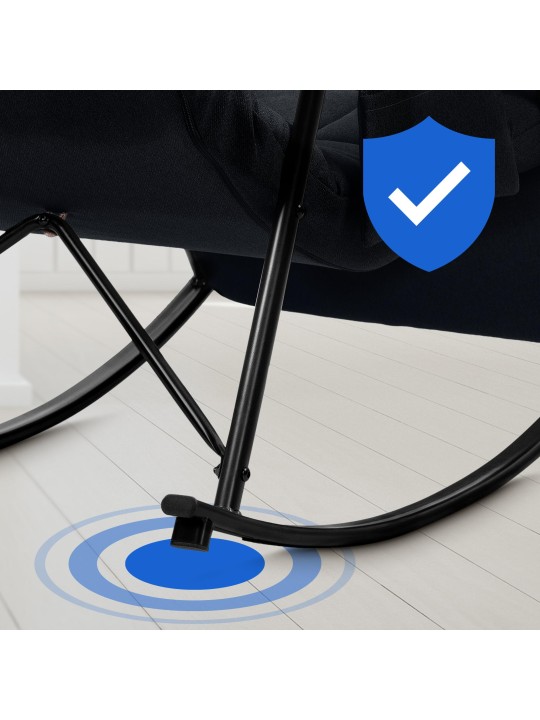 Schommelstoel Cathy stof, zwart