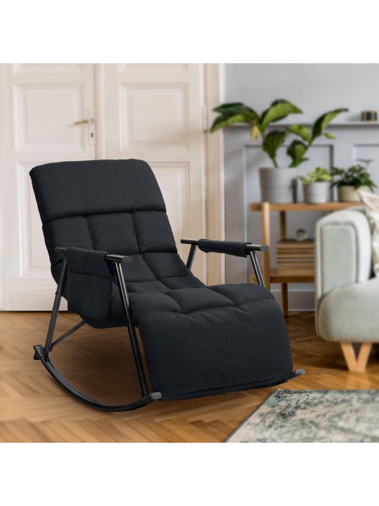 Schommelstoel Cathy stof, zwart