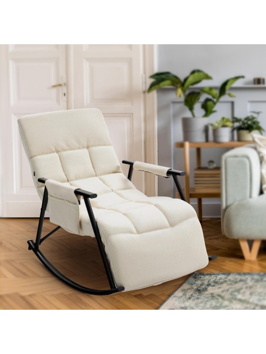 Schommelstoel Cathy stof, crème Schommelstoel Cathy stof, crème