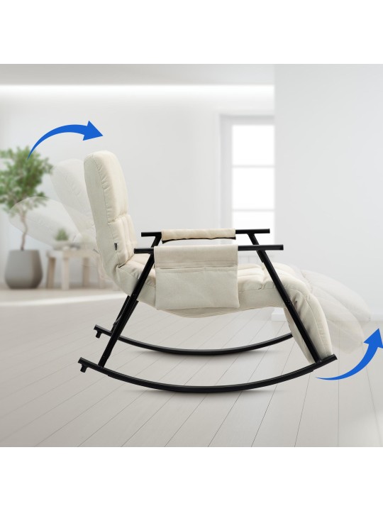 Schommelstoel Cathy stof, crème Schommelstoel Cathy stof, crème