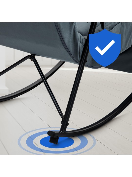 Schommelstoel Cathy fluweel, donkergrijs