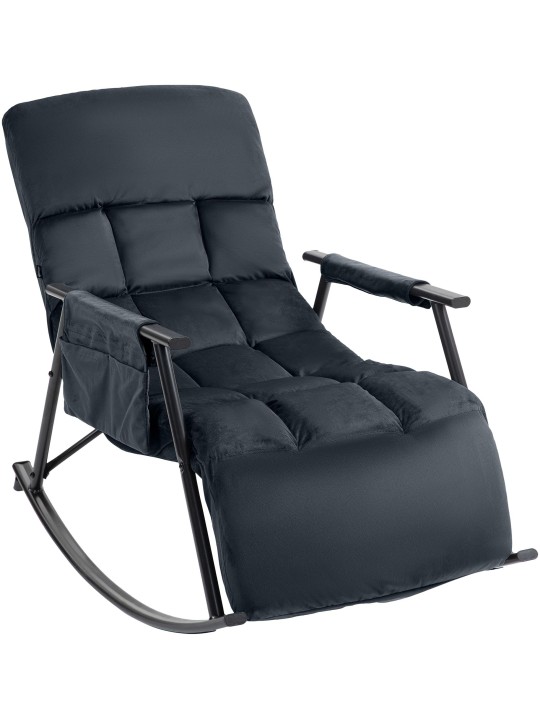 Schommelstoel Cathy fluweel, zwart