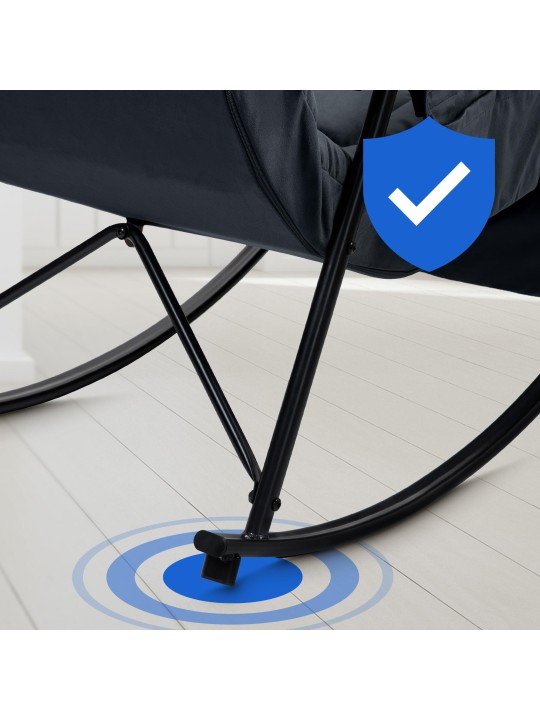 Schommelstoel Cathy fluweel, zwart