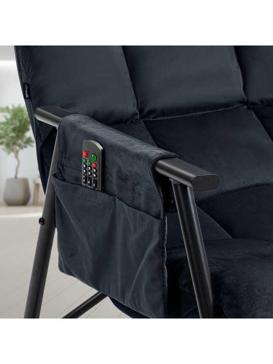 Schommelstoel Cathy fluweel, zwart