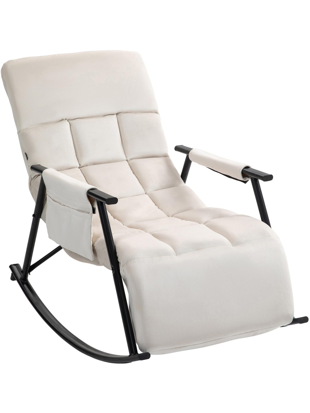 Schommelstoel Cathy fluweel, crème