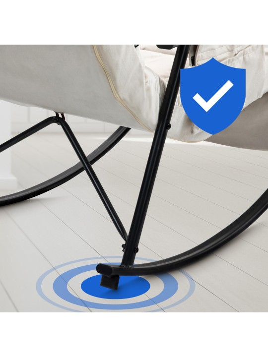 Schommelstoel Cathy fluweel, crème