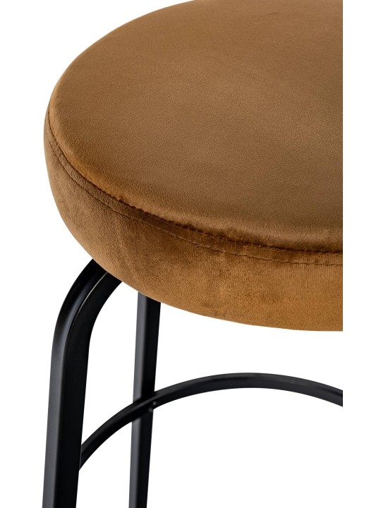 Barkruk Kamari fluweel, koffie