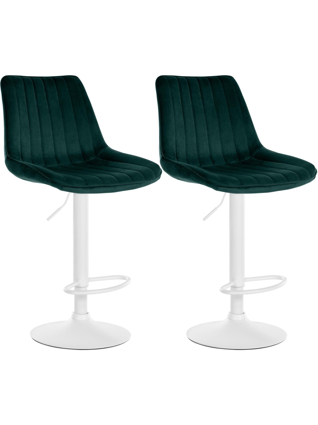 Set van 2 barkrukken Toni fluweel, groen