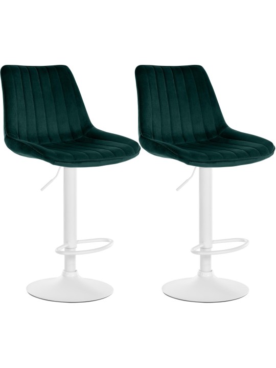 Set van 2 barkrukken Toni fluweel, groen