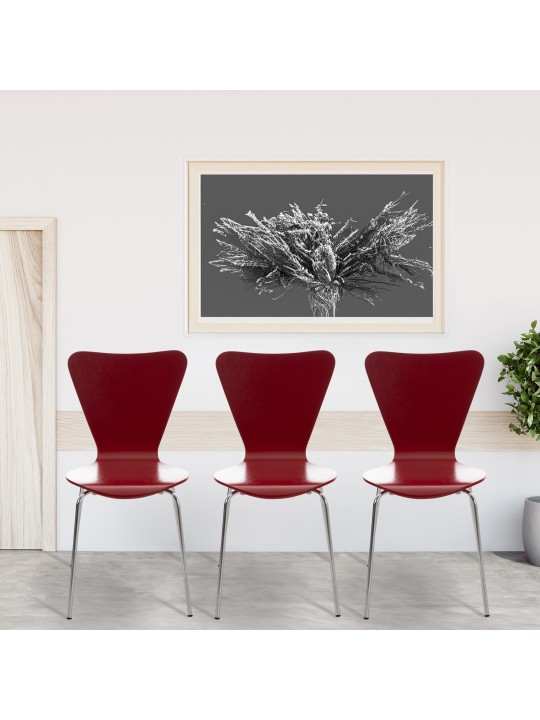 Set van 4 Calisto bezoekersstoelen, rood