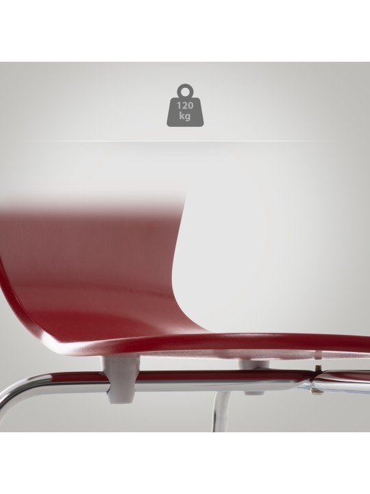 Set van 4 Calisto bezoekersstoelen, rood
