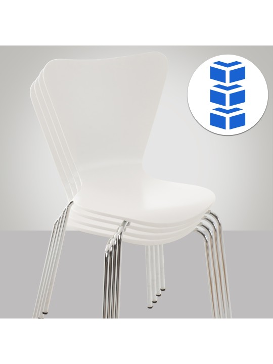 Set van 4 Calisto bezoekersstoelen, wit Set van 4 Calisto bezoekersstoelen, wit