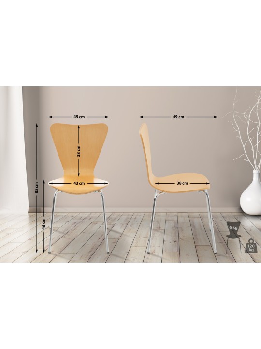 Set van 4 Calisto bezoekersstoelen, naturel