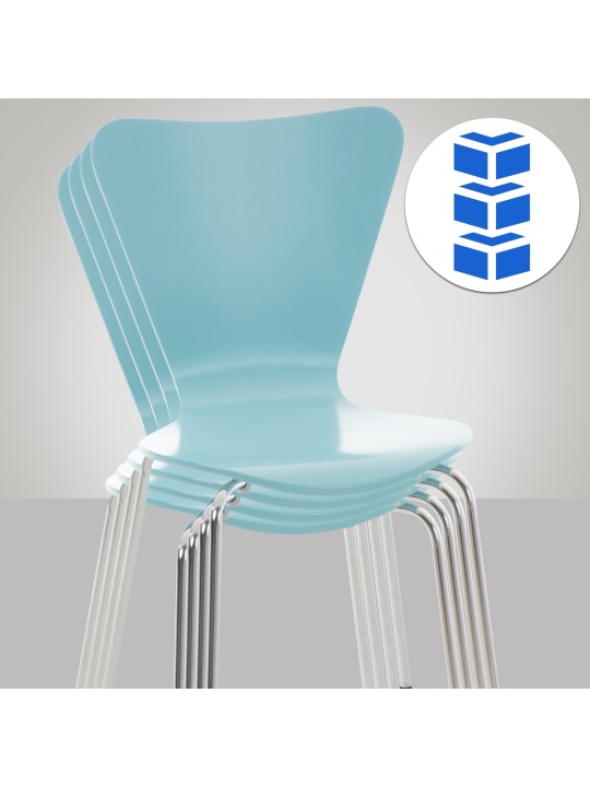 Set van 4 Calisto bezoekersstoelen, lichtblauw