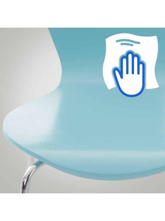 Set van 4 Calisto bezoekersstoelen, lichtblauw