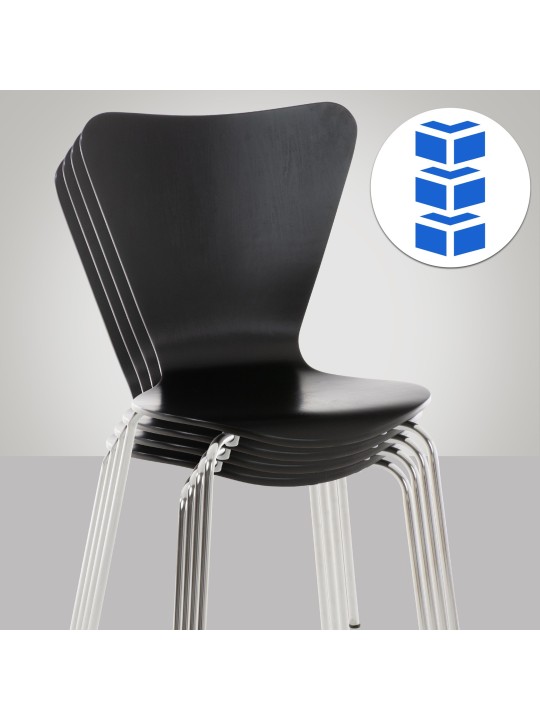 Set van 4 Calisto bezoekersstoelen, zwart