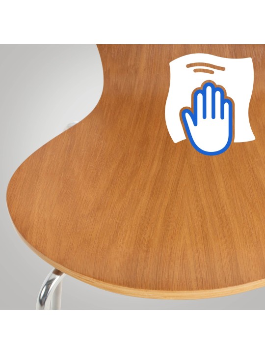 Set van 4 Calisto bezoekersstoelen, eiken