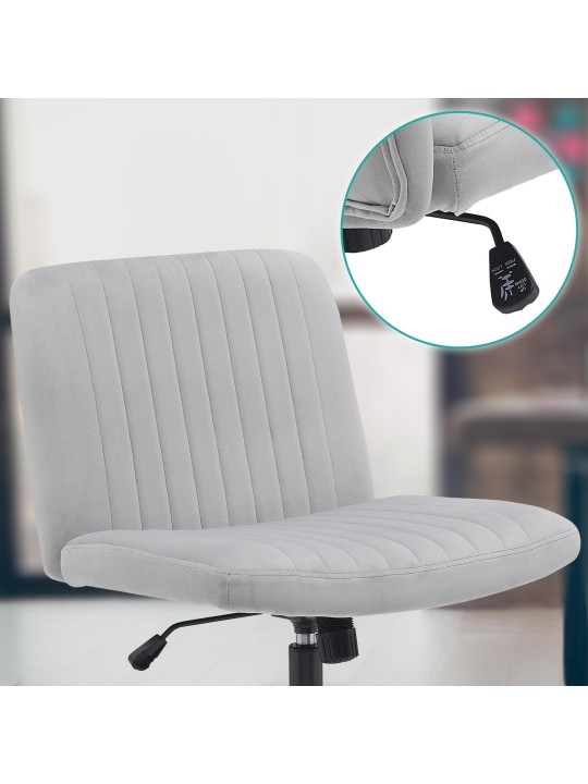 Bureaustoel Kingman fluweel, lichtgrijs