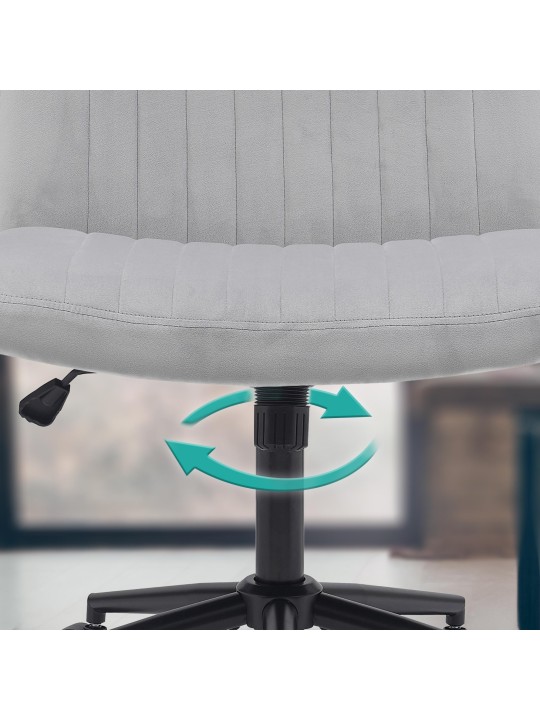 Bureaustoel Kingman fluweel, lichtgrijs