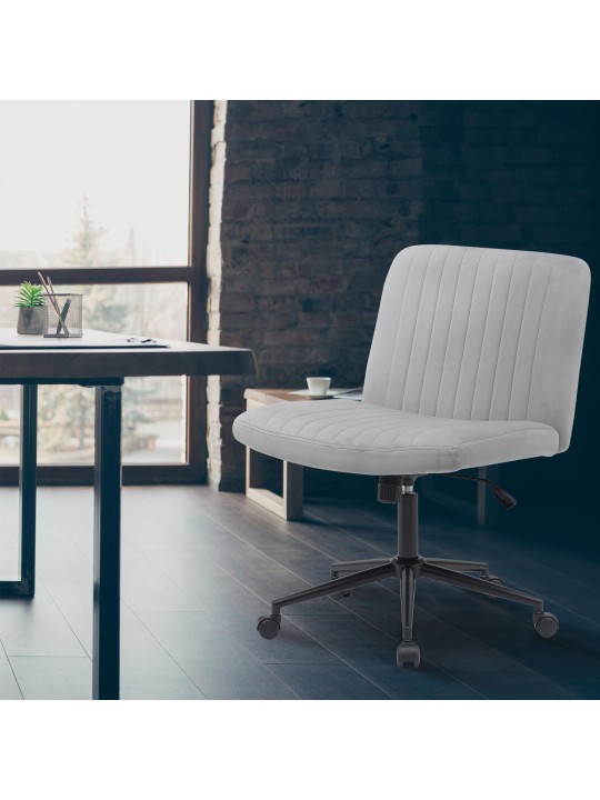 Bureaustoel Kingman fluweel, lichtgrijs