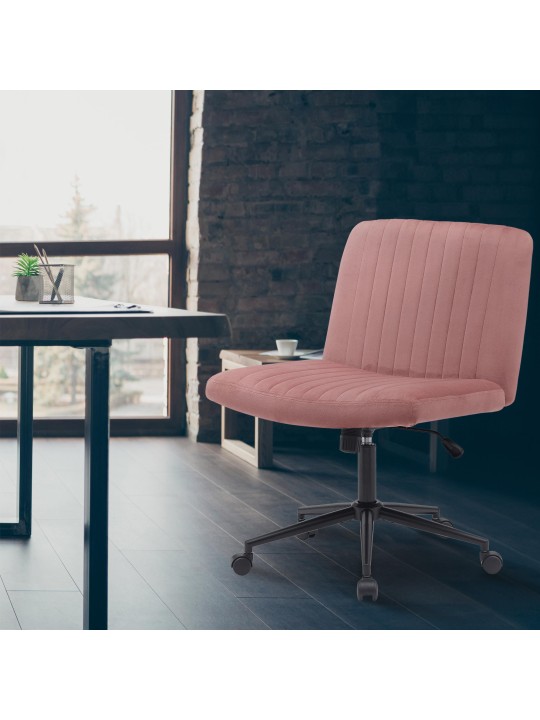 Bureaustoel Kingman fluweel, roze