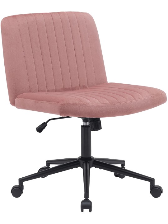 Bureaustoel Kingman fluweel, roze