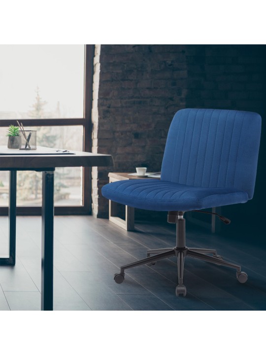 Bureaustoel Kingman fluweel, blauw