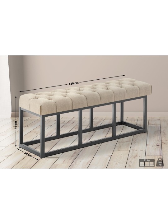 Bank Amun stof B120, taupe Bank Amun stof B120, taupe