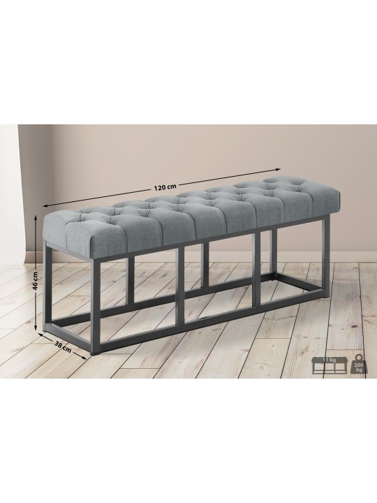 Bank Amun stof B120, donkergrijs