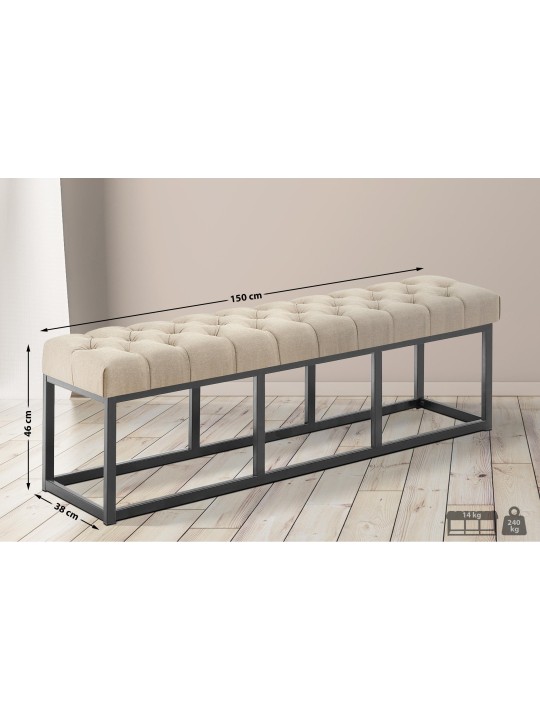 Bank Amun stof B150, taupe