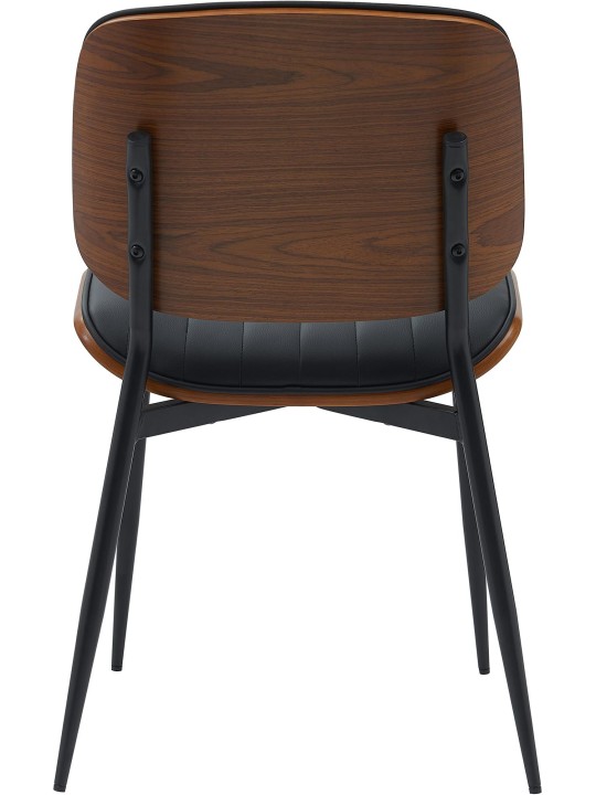 Bezoekersstoel Tiffin kunstleer, walnoot/zwart