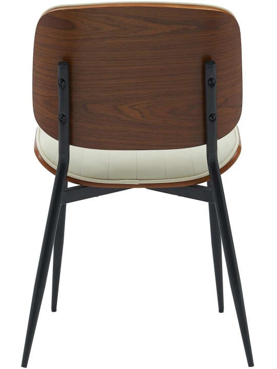 Bezoekersstoel Tiffin kunstleer, walnoot/crème