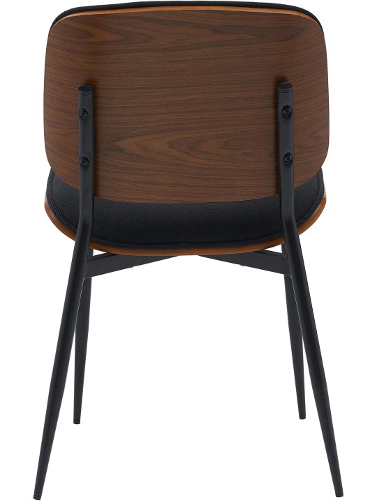 Bezoekersstoel Tiffin stof, walnoot/zwart