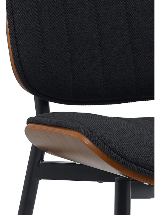 Bezoekersstoel Tiffin stof, walnoot/zwart