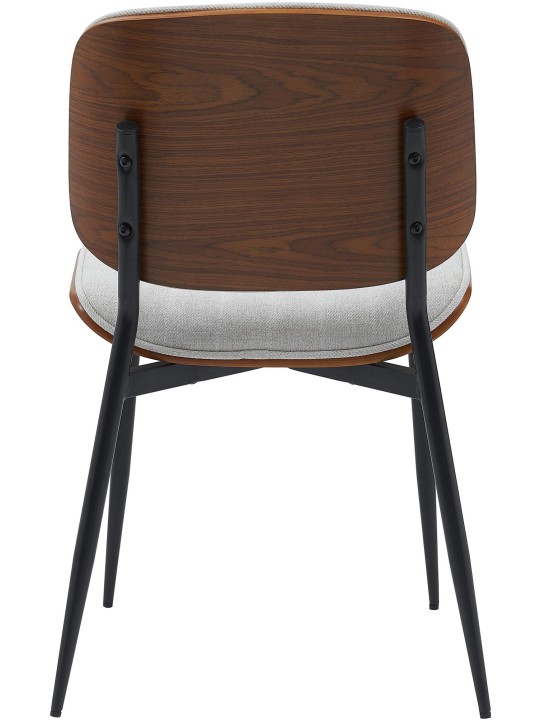 Bezoekersstoel Tiffin stof, walnoot/crème