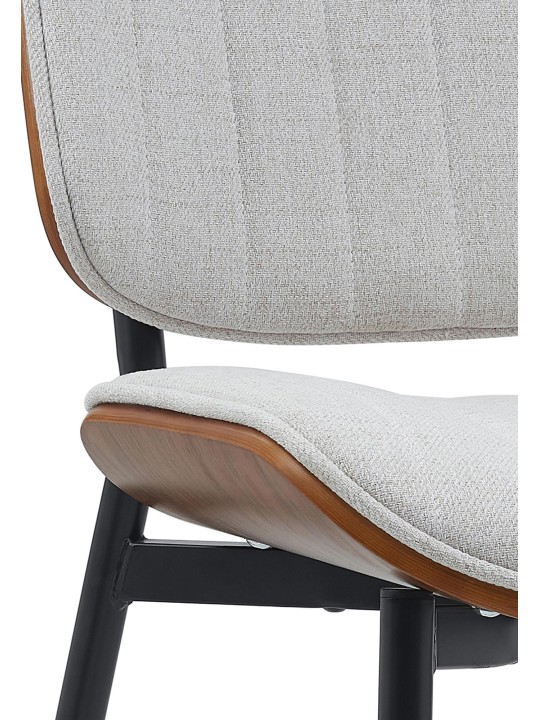 Bezoekersstoel Tiffin stof, walnoot/crème