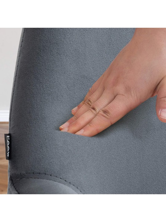 Barkruk Braga fluweel, donkergrijs