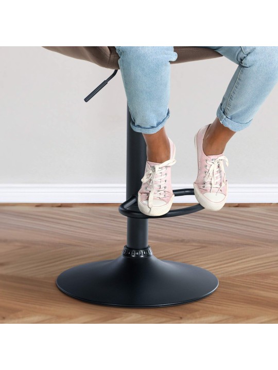 Barkruk Braga fluweel, bruin