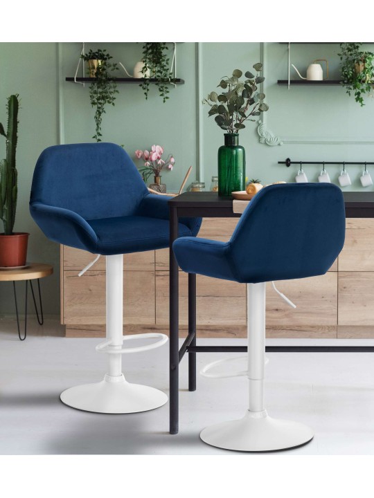 Barkruk Braga fluweel, blauw
