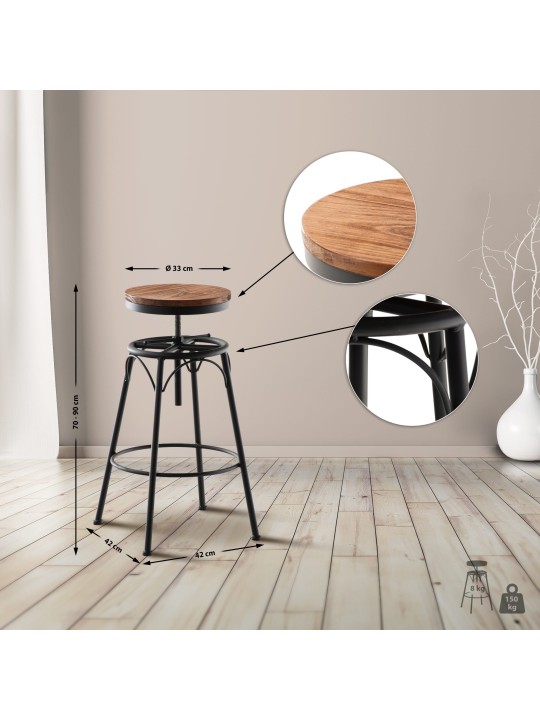 Set van 2 barkrukken Beam, zwart