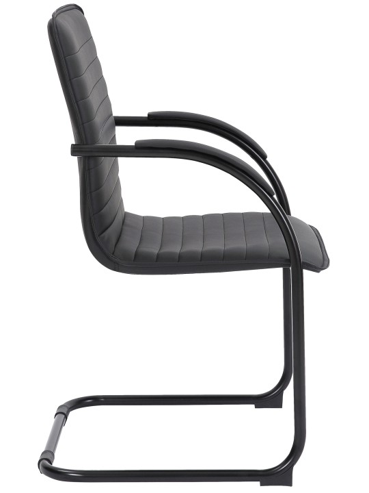 Bezoekersstoel Tira kunstleer, zwart/zwart