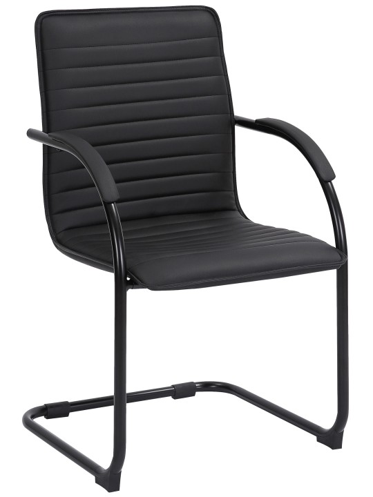 Bezoekersstoel Tira kunstleer, zwart/zwart