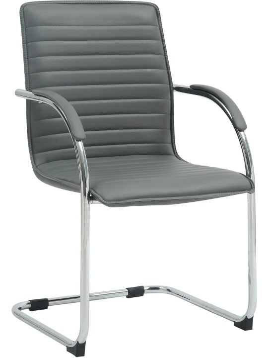 Bezoekersstoel Tira kunstleer, grijs